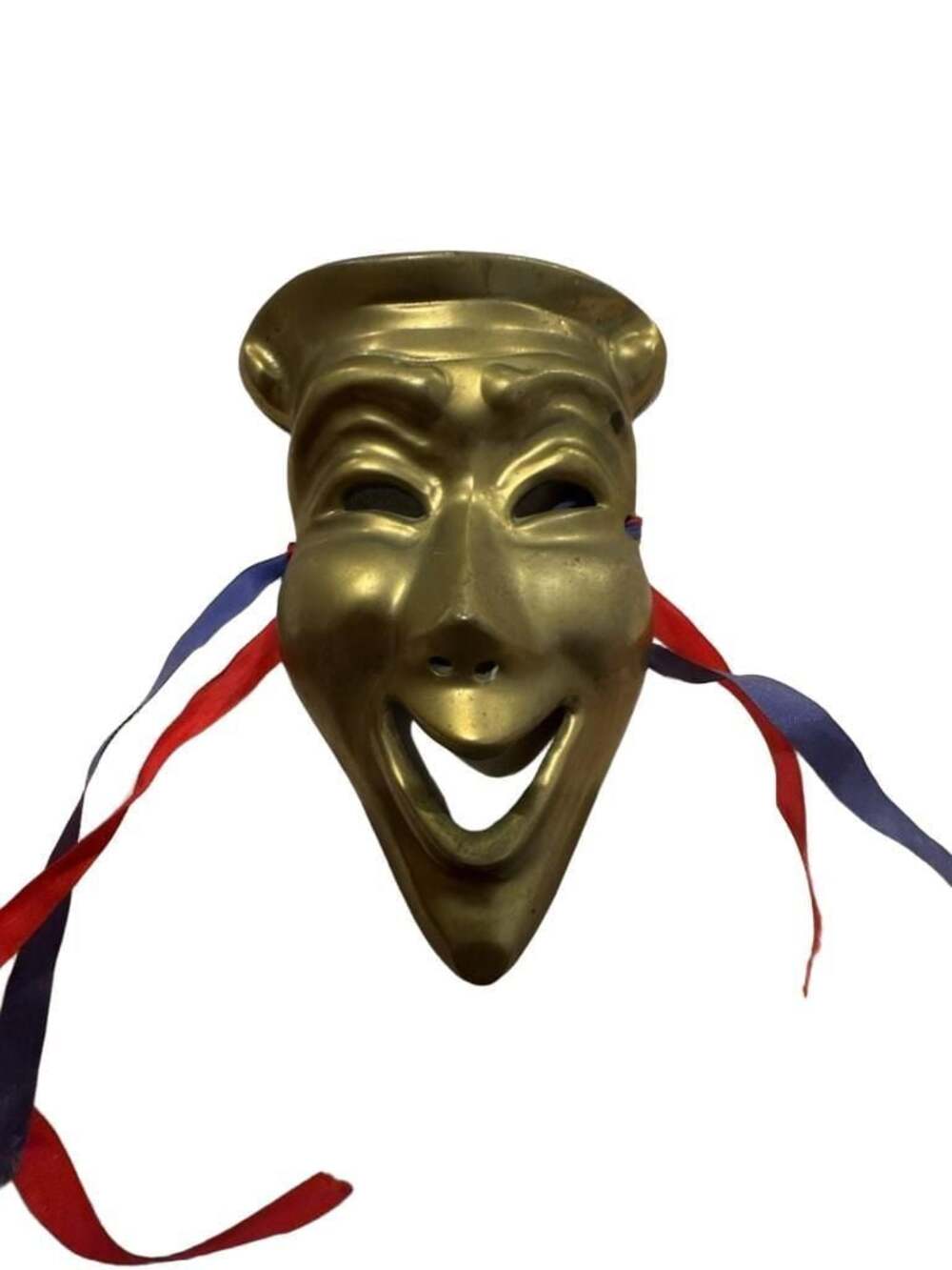 Vintage Solid Brass Theater Comedy Mask Wall Decor